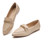 TILOCOW FEMME PIERRE KAKI MOCASSINS PLATS