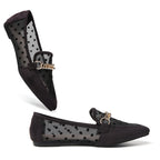 MOCASSINS PLATS EN DENTELLE NOIRE TILOCOW POUR FEMMES