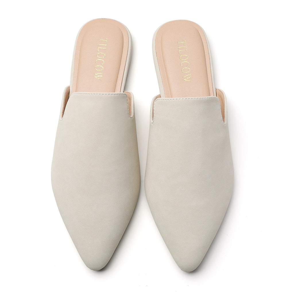 TILOCOW MULES PLATES BEIGES FEMME
