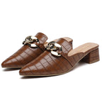 MULES À TALONS FEMME TILOCOW SERPENT MARRON