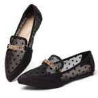 MOCASSINS PLATS EN DENTELLE NOIRE TILOCOW POUR FEMMES