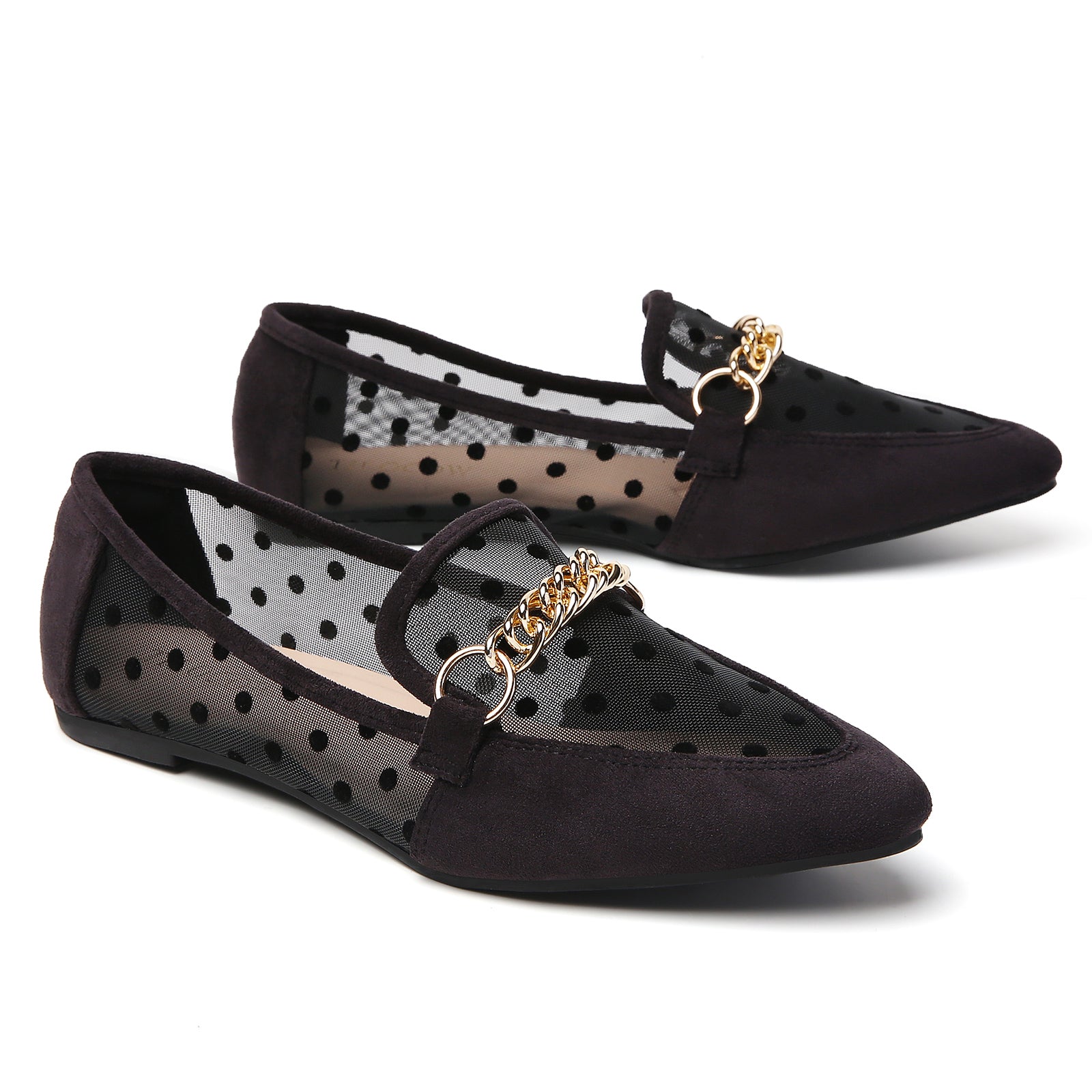 MOCASSINS PLATS EN DENTELLE NOIRE TILOCOW POUR FEMMES