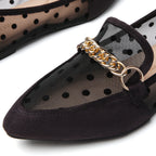MOCASSINS PLATS EN DENTELLE NOIRE TILOCOW POUR FEMMES