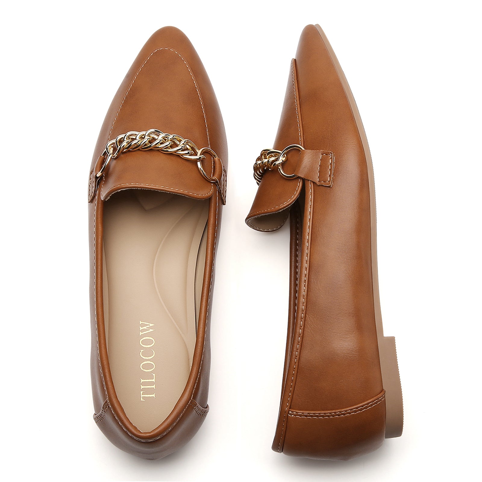 MOCASSINS PLATS MARRON FONCÉ POUR FEMMES TILOCOW