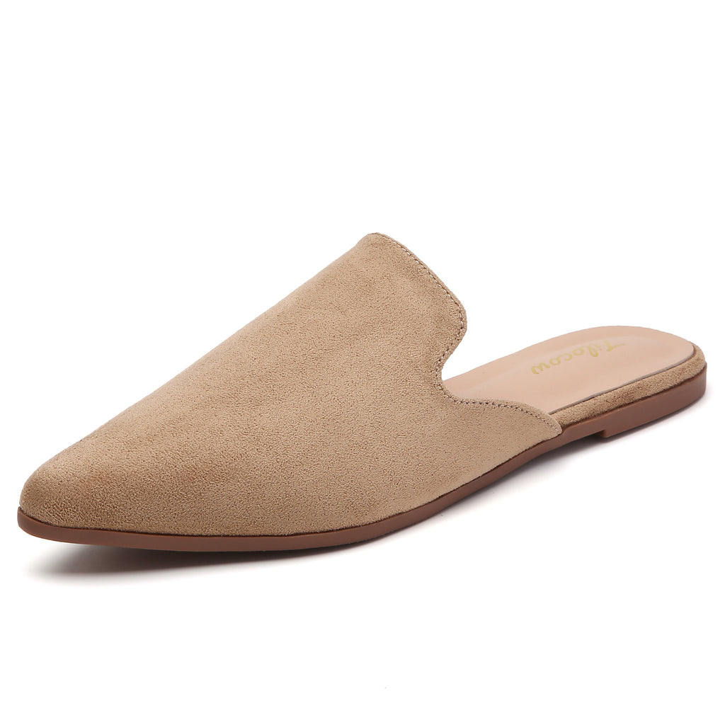 MULES PLATES EN DAIM MARRON POUR FEMME TILOCOW