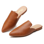 MULES PLATES FEMME MARRON EN PU TILOCOW
