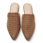 Mules plates tissées marron TILOCOW pour femme