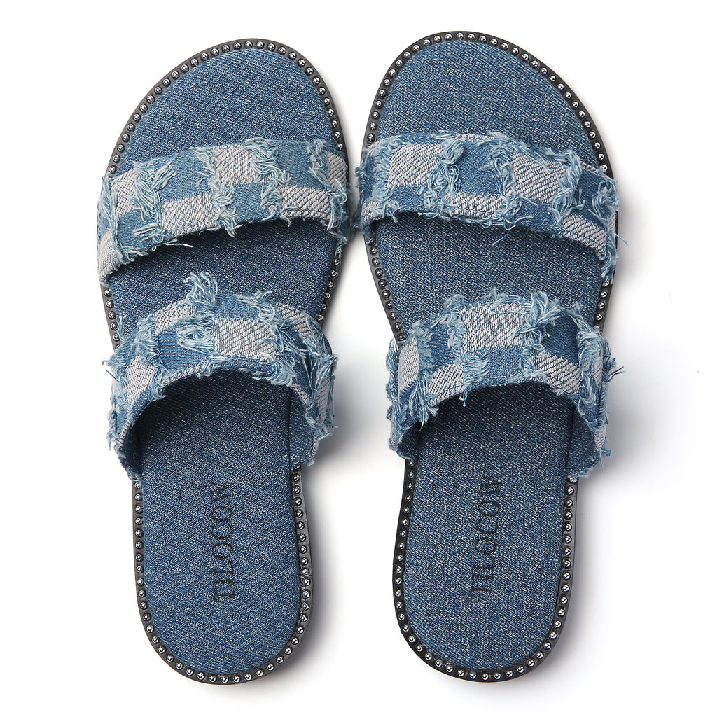 SANDALES BLEUES POUR FEMMES TILOCOW