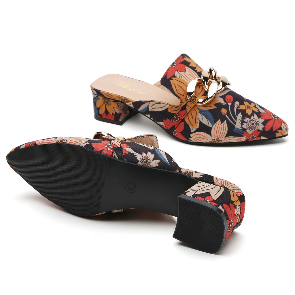 MULES À TALONS FLEURIES TILOCOW POUR FEMMES
