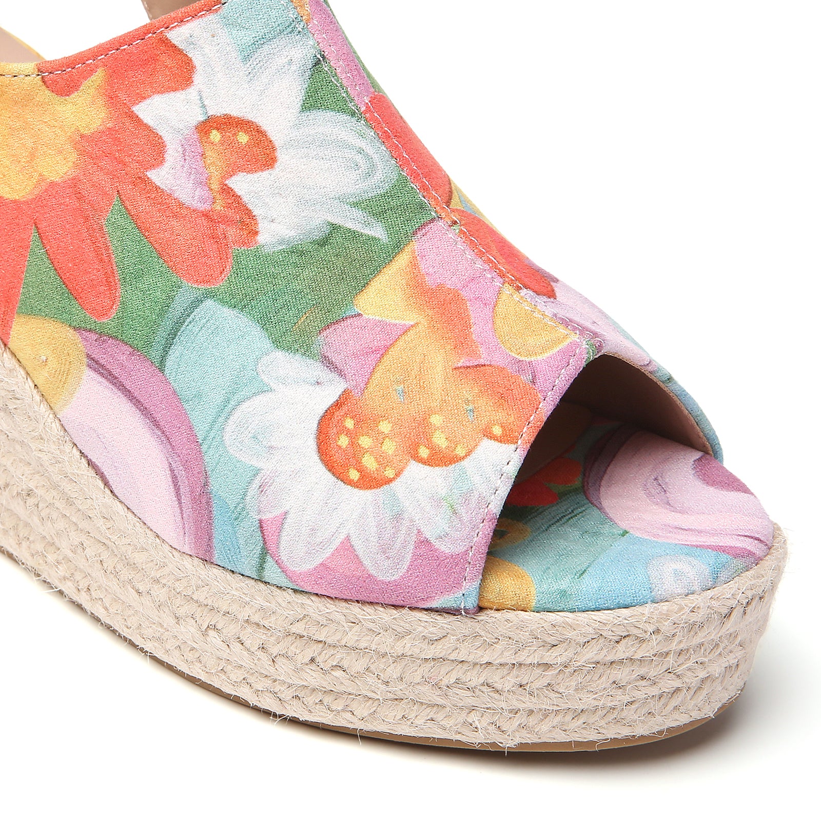 ESPADRILLES À TALON COMPENSÉ VERT FLORAL TILOCOW