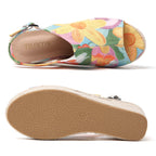 ESPADRILLES À TALON COMPENSÉ VERT FLORAL TILOCOW