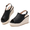 TILOCOW FEMME ESPADRILLES COMPENSÉES NOIRES