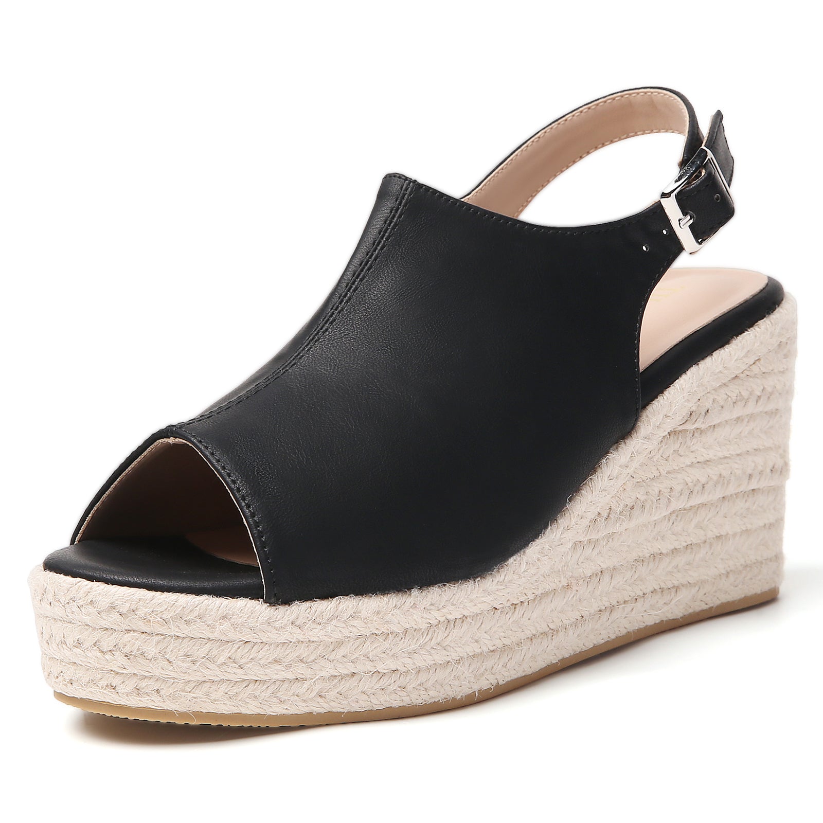 TILOCOW FEMME ESPADRILLES COMPENSÉES NOIRES