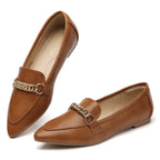 MOCASSINS PLATS MARRON FONCÉ POUR FEMMES TILOCOW