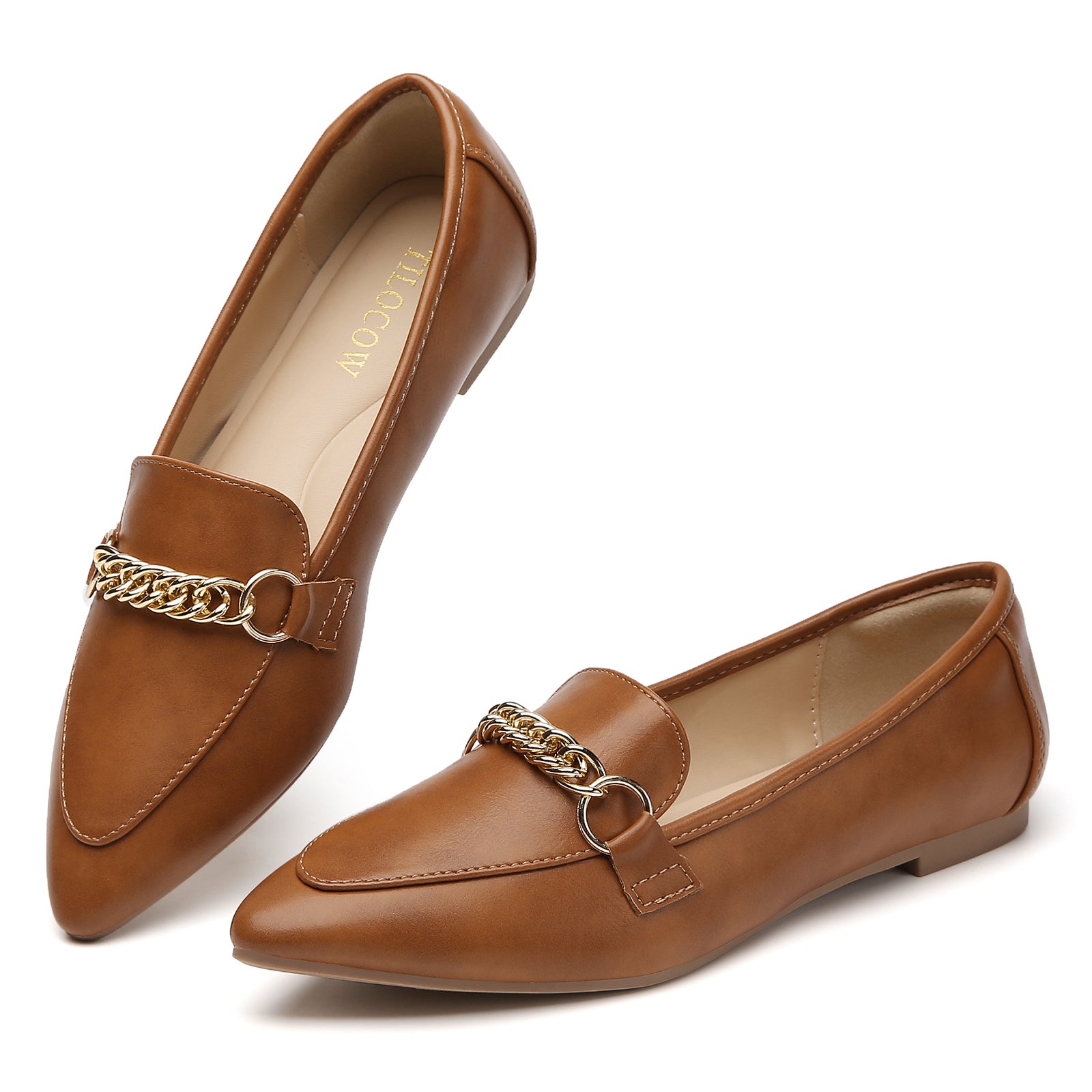 MOCASSINS PLATS MARRON FONCÉ POUR FEMMES TILOCOW
