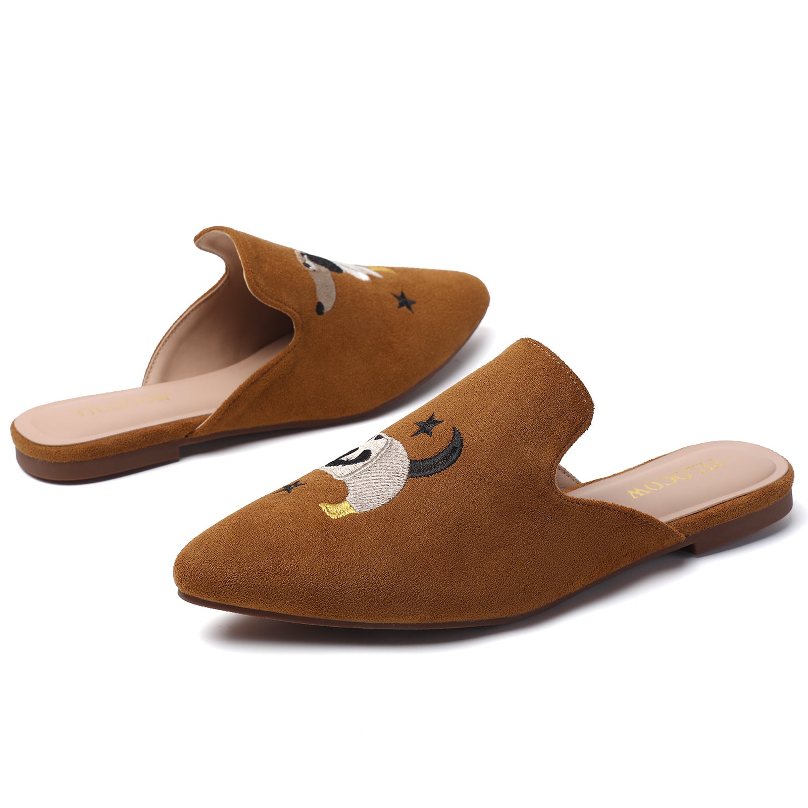 MULES PLATES FEMME TILOCOW CHIEN MARRON
