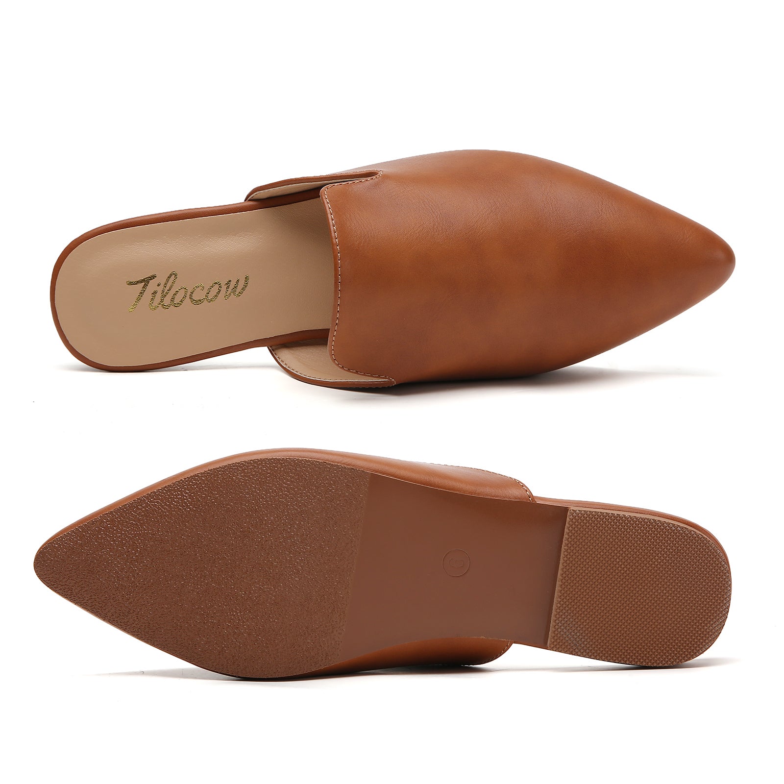 MULES PLATES FEMME MARRON EN PU TILOCOW