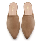 MULES PLATES EN DAIM MARRON POUR FEMME TILOCOW