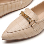 TILOCOW FEMME PIERRE KAKI MOCASSINS PLATS