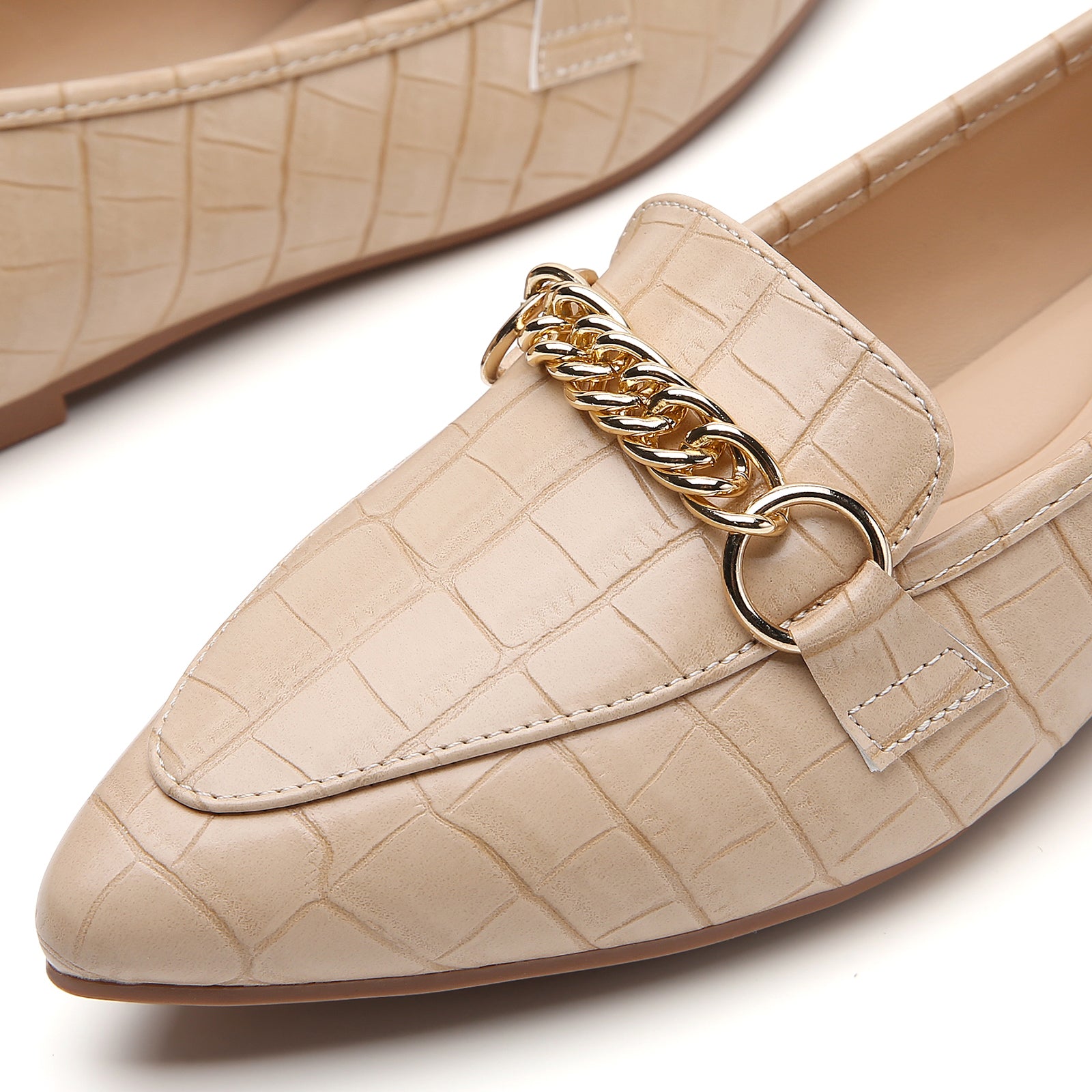 TILOCOW FEMME PIERRE KAKI MOCASSINS PLATS