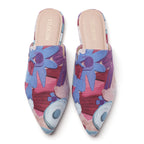 MULES PLATES FLEURIES VIOLETTES TILOCOW POUR FEMMES