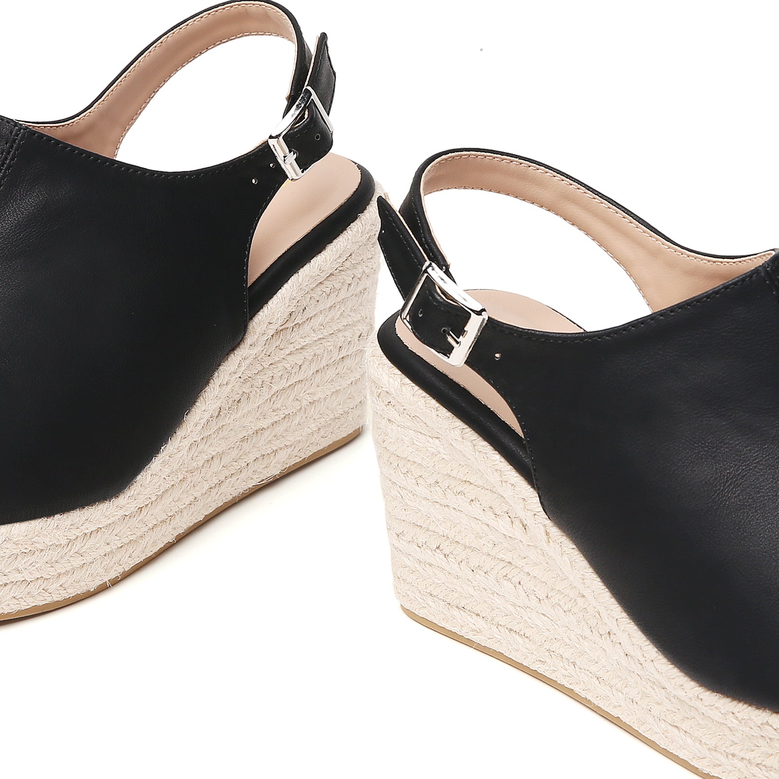 TILOCOW FEMME ESPADRILLES COMPENSÉES NOIRES