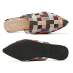 MULES PLATES EN TARTAN MULTICOLORE POUR FEMME TILOCOW