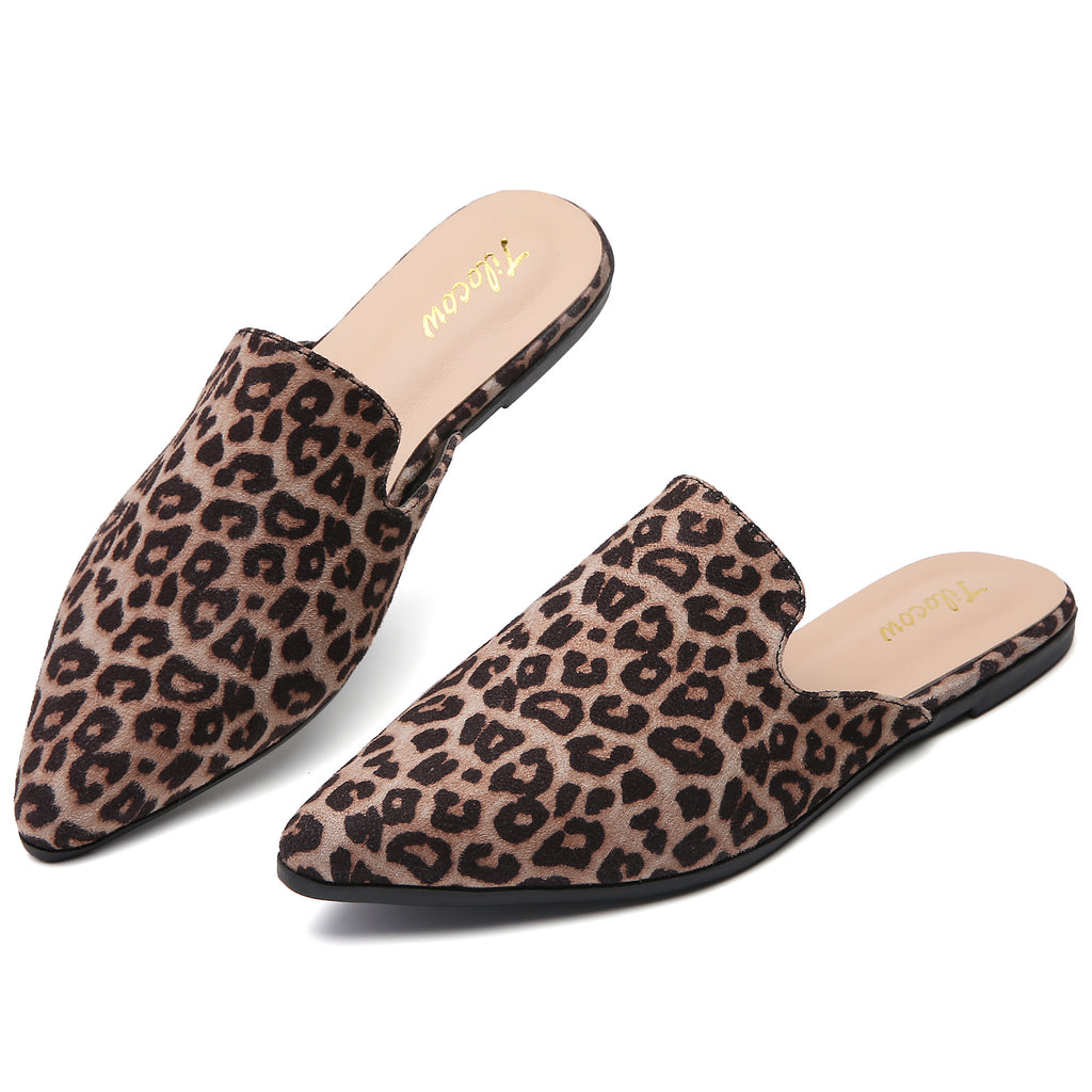 MULES PLATES EN SUÈDE IMPRIMÉ LÉOPARD FEMME TILOCOW