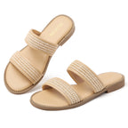 TILOCOW FEMME SANDALES EN CORDE DE CHANVRE BEIGE