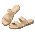 TILOCOW SANDALES FEMME EN LIN BEIGE