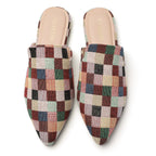 MULES PLATES EN TARTAN MULTICOLORE POUR FEMME TILOCOW