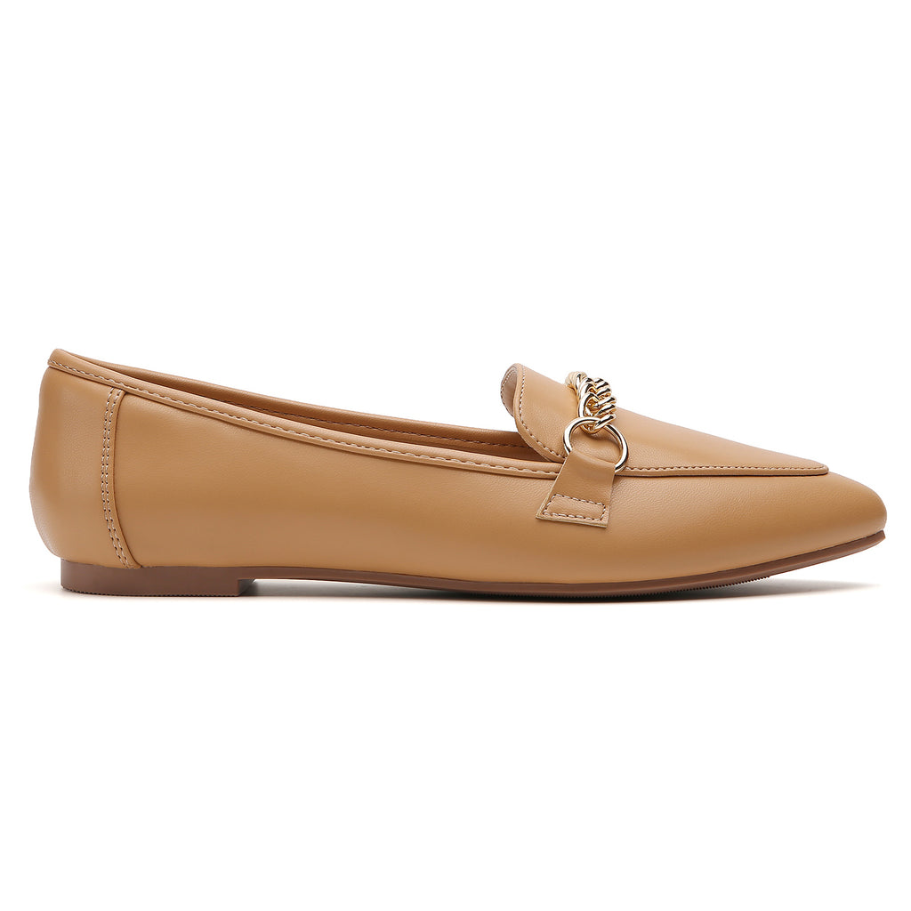 MOCASSINS PLATS MARRON EN SIMILICUIR POUR FEMME TILOCOW