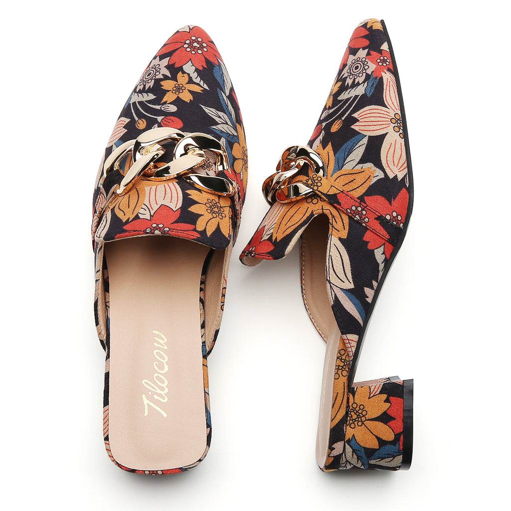 MULES À TALONS FLEURIES TILOCOW POUR FEMMES