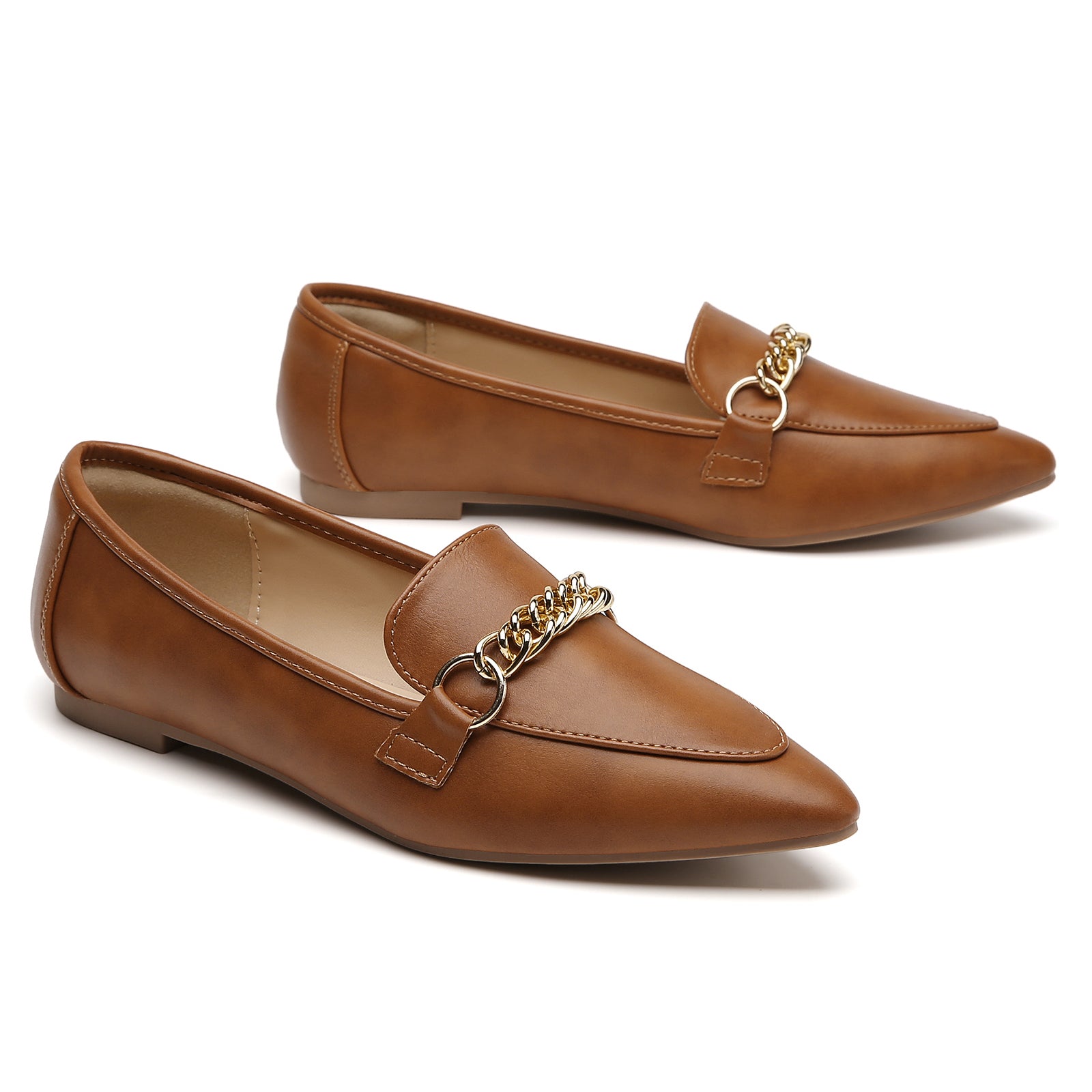 MOCASSINS PLATS MARRON FONCÉ POUR FEMMES TILOCOW