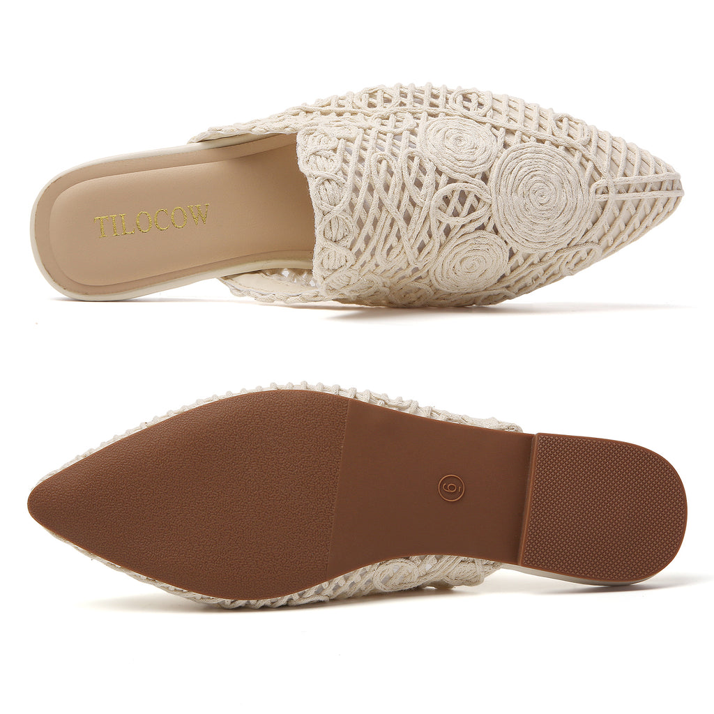 Mules plates fleuries femme TILOCOW