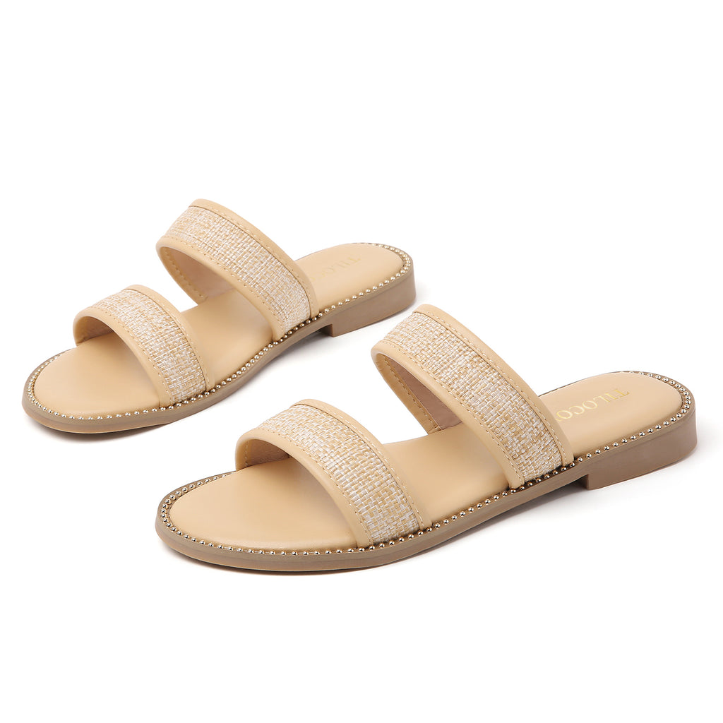 TILOCOW SANDALES FEMME EN LIN BEIGE