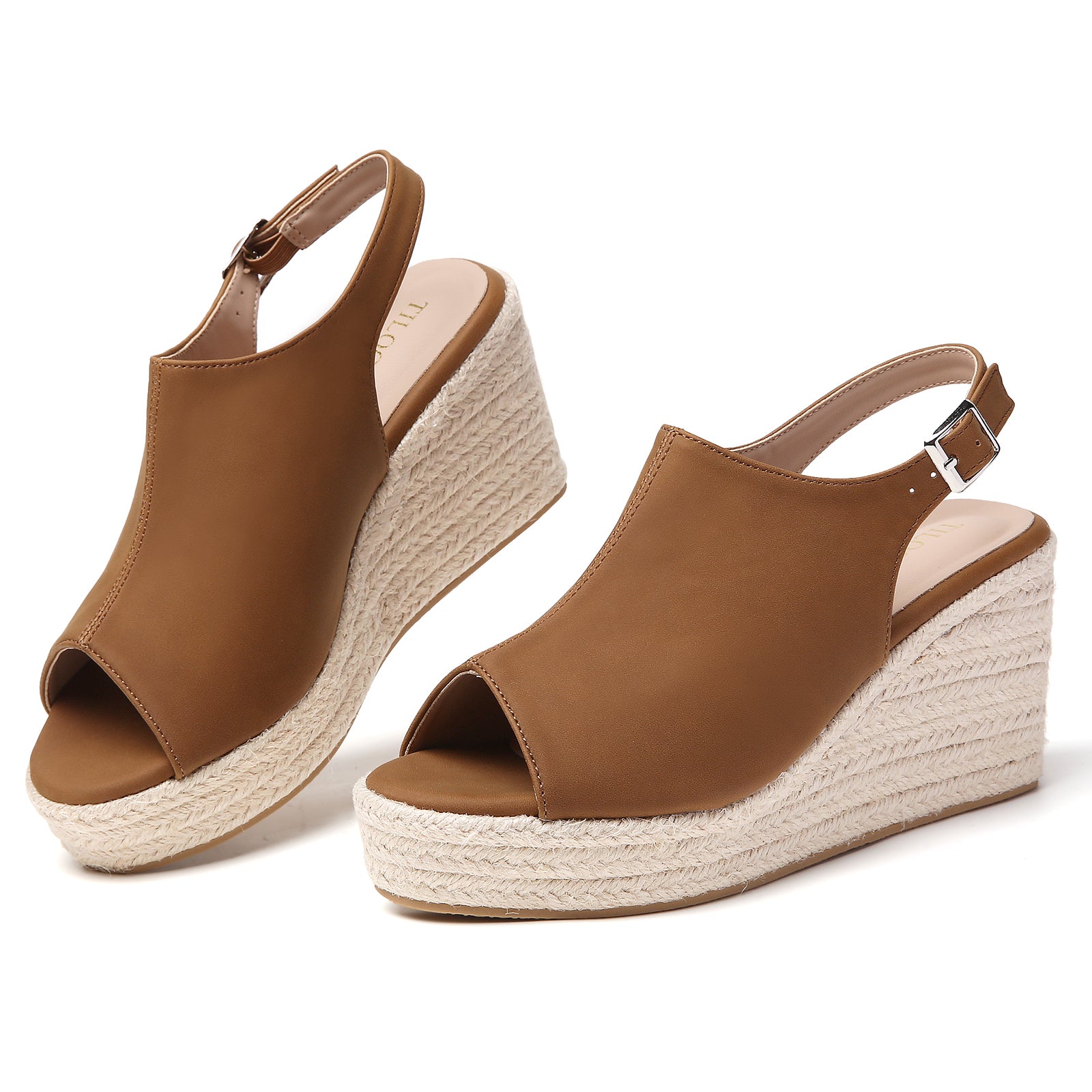 TILOCOW FEMME ESPADRILLES COMPENSÉES MARRON