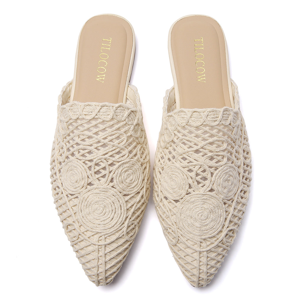 Mules plates fleuries femme TILOCOW