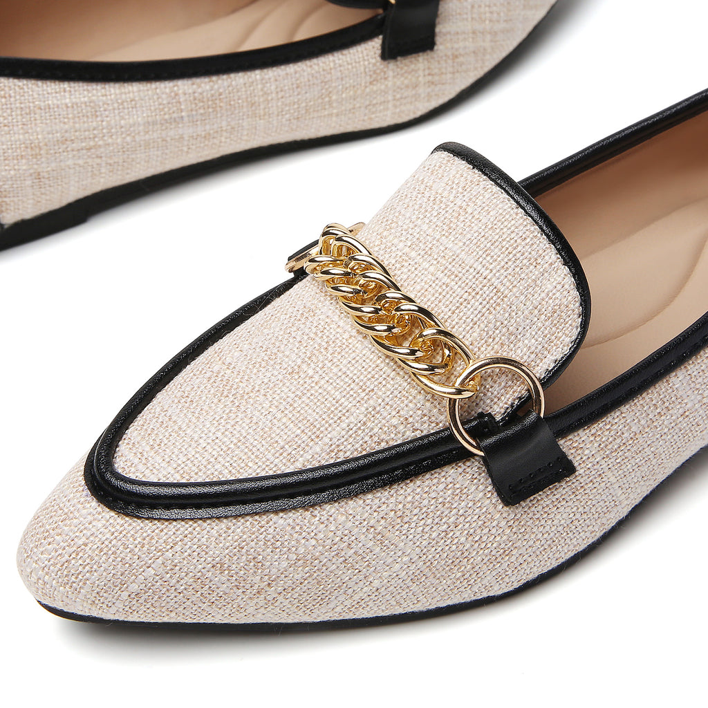 MOCASSINS PLATS EN LIN POUR FEMMES TILOCOW
