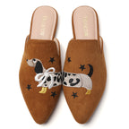 MULES PLATES FEMME TILOCOW CHIEN MARRON