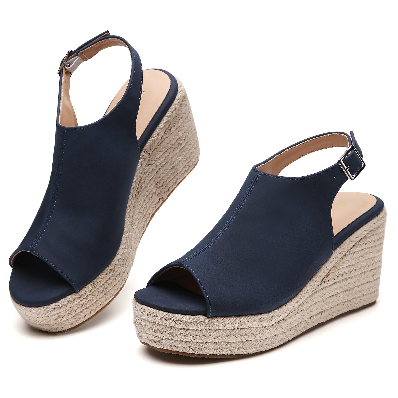 TILOCOW FEMME ESPADRILLES COMPENSÉES BLEU MARINE