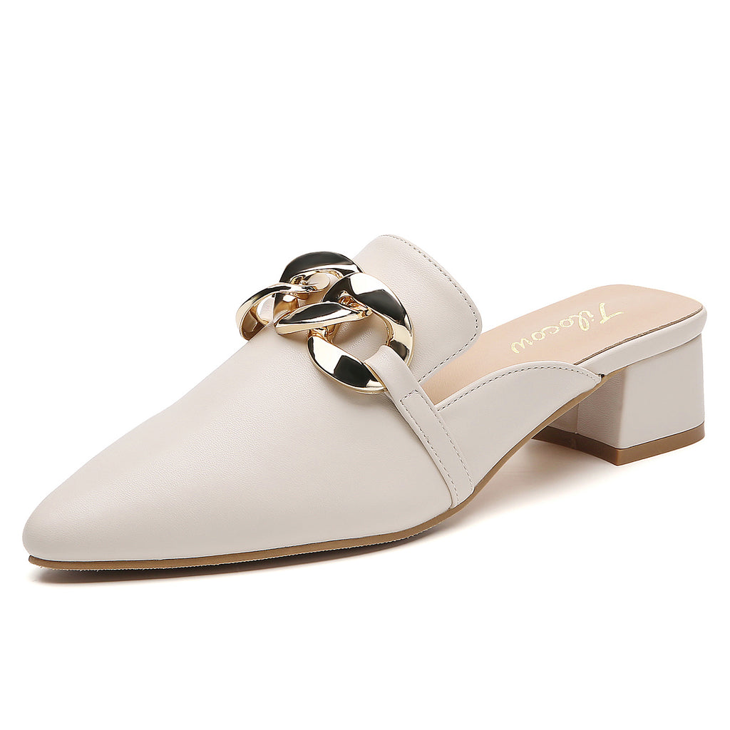 MULES BLANCHES À TALONS POUR FEMME TILOCOW