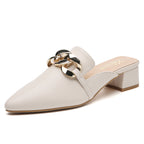 MULES BLANCHES À TALONS POUR FEMME TILOCOW