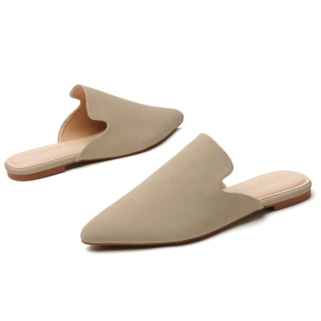 MULES PLATES MARRON CLAIR TILOCOW POUR FEMME