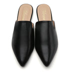 MULES PLATES NOIRES EN PU POUR FEMME TILOCOW