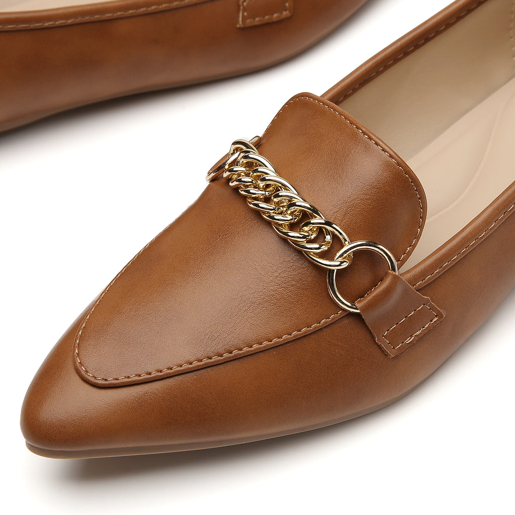 MOCASSINS PLATS MARRON FONCÉ POUR FEMMES TILOCOW