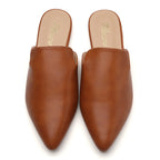 MULES PLATES FEMME MARRON EN PU TILOCOW