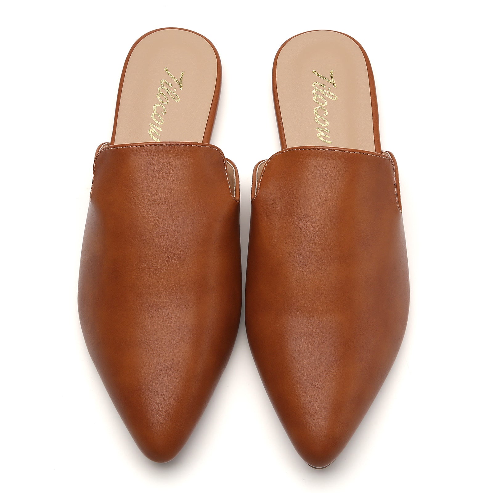 MULES PLATES FEMME MARRON EN PU TILOCOW