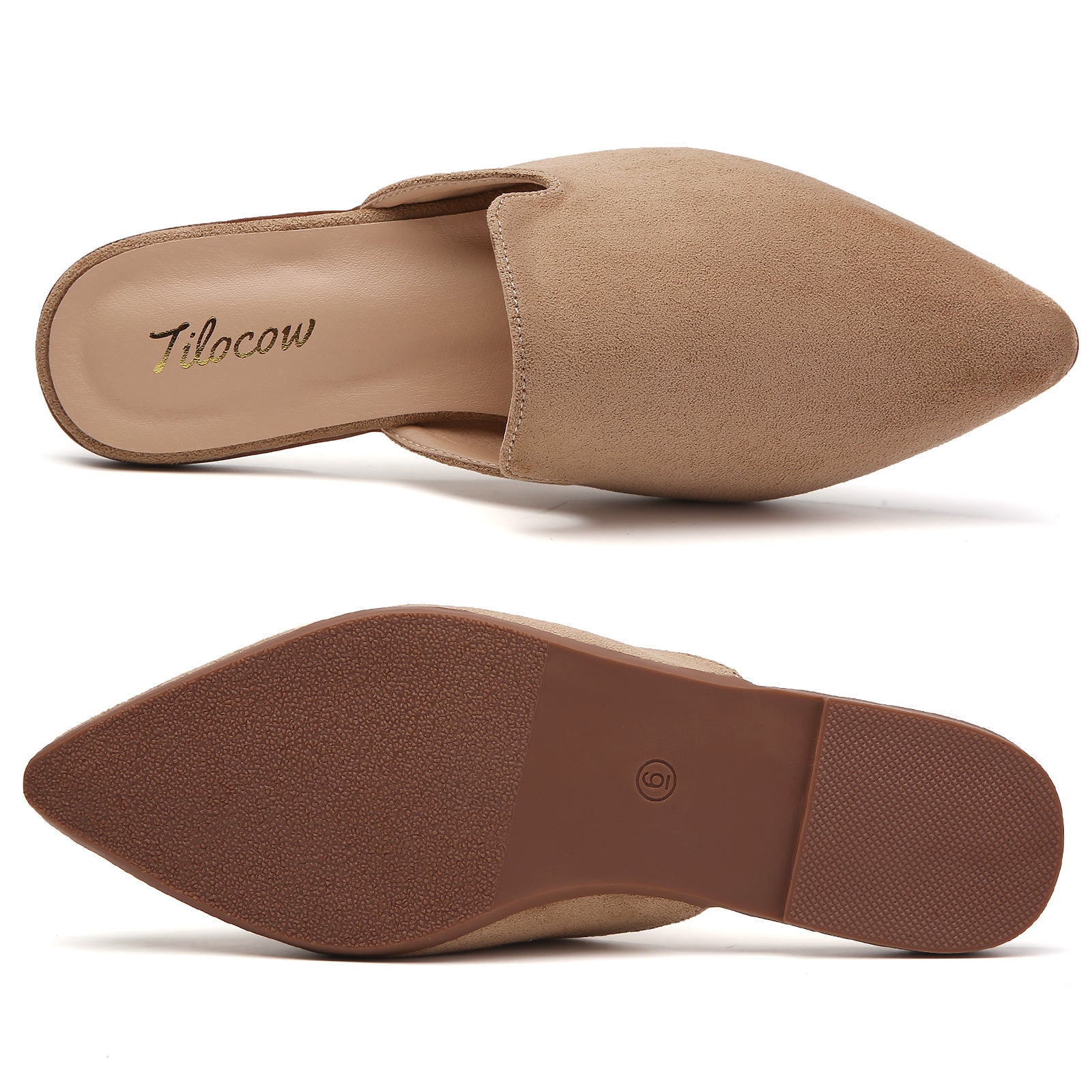 MULES PLATES EN DAIM MARRON POUR FEMME TILOCOW