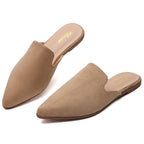 MULES PLATES EN DAIM MARRON POUR FEMME TILOCOW